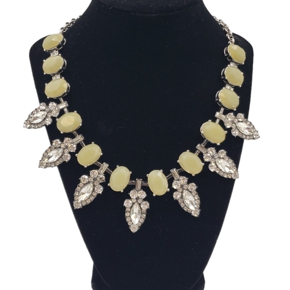 Lia Sophia Statement Necklace Pale Yellow Beads Crystal Gemstone - Picture 11 of 11